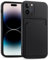 CoolGadget Card Case für iPhone 15 Pro, TPU Schutzhülle mit Kartenfach und erhöhtem Kantenschutz, Schwarz