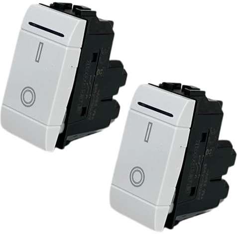 2 Pezzi Interruttore Bipolare 16A, 250V Compatibile Con Bticino Living Bianco (Interruttore Bipolare 1003, 2)