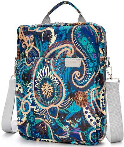 molshine Multi-purpose 11 Inch Tablet Sleeve Shoulder Bag,Handle Carrying Case for iPad Pro M4 10/9/8/7th,Air M2 5/4th 10.9,Samsung Galaxy Tab S8/S9,Trolley Sleeve Design(Paisley)