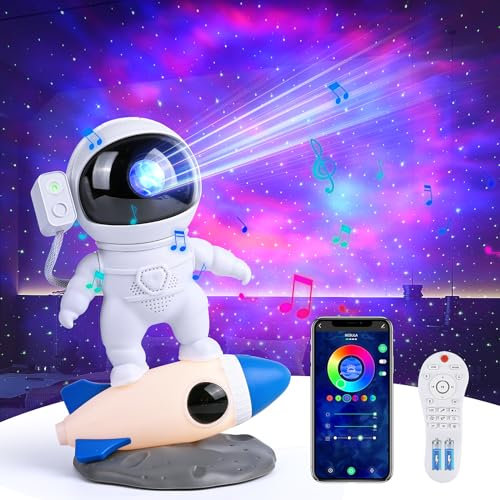 Comius Sharp Astronauta Cielo Stellato Galassia Proiettore, Galaxy Star Projector Lampada Notturna con APP, Telecomando, Proiettore Stelle Soffitto per Camera da Letto, Regalo per Bambini e Adulti