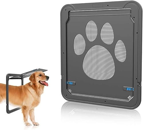 Porta per cani, porta magnetica per cani con zanzariera con chiusura automatica, porta per animali nera, per cani e gatti