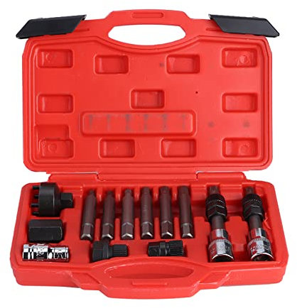 Generator-Riemenscheiben-Abzieher, Generator-Riemenscheibenschl¡§1ssel, Bohrer-Set Zum Entfernen der Generator-Freilaufriemenscheibe, 13-teilig, Werkstatt-Service-Werkzeug-Set