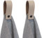 Handles and more - 2 x Handtuchhaken magnetisch - Taupe - 2,5 x 7,4 cm - inkl. Befestigungsmaterial - Handtuchhalter aus echtem Leder - Magnetschlaufe für Handtücher & Geschirrtücher - Wandhaken