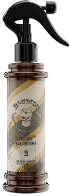 BANDIDO Balsamo Barba e Capelli Bi-Fasico alla Cheratina 350ml – Hitzeschutz für Haare, Keratin für glattes Haar, Sulfatfrei – Conditioner für Männer mit Pro-Vitamin B5 – Hydratisiert Barbe und Haare