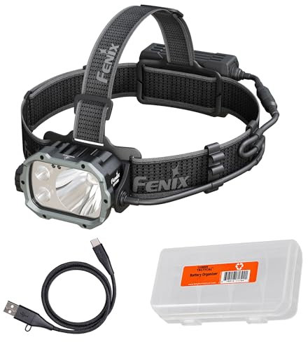 Fenix HP35R - Linterna Frontal LED Recargable USB-C de 4000 lúmenes para Cabeza, con Foco, Reflector y Luz Roja para Búsqueda y Rescate, Uso al Aire Libre, Emergencias y más