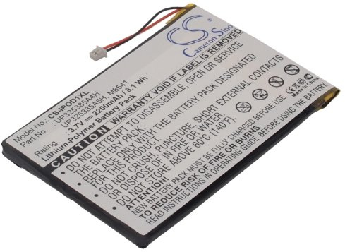 2200mAh 8.14Wh Battery Replacement for Apple 2nd Generation, iPOD 1st Media Player fit Part No. P325385A4H