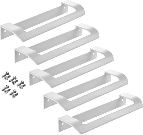SOTECH 5 Stück Möbelgriff LYS BA 160 mm weiß matt | für Schränke, Schubladen & Falttüren