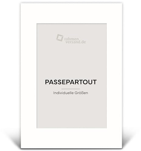 Passepartout 40x50 cm/Schrägschnitt-Passepartouts nach Maß für Bilderrahmen/Klassischer 1,5mm Karton in Weiß (6000) / Innenmaße: 28x35cm