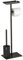 UTILYTAIS Porte-rouleau de papier toilette sur pied avec brosse - Support pour papier toilette salle de bain - Design moderne et compact en métal noir mat