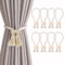 8 Stück Magnetische Vorhang Raffhalter, Gardinenhalter Raffhalter aus Holz Boho, Handgewebt Gardinen Raffhalter, Vorhanghalter, Raffhalter Magnetisch, Baumwollseil für Home Büro Gardinen Deko (Beige)