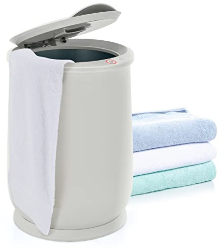 RELAX4LIFE 21L Towel Warmer Bucket, Luxury Bucket Style Large Hot Towel Heater with Flip-top Lid, Fragrance Disc Holder & Auto Shut Off, Portable Spa Bath Heating Warmer for Blankets (Grey)