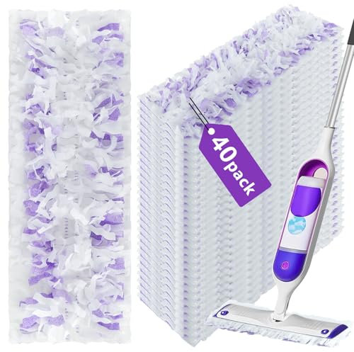 40 panni per mocio Swiffer Power Mop Multi-Surface Mop, per Swiffer Wet Pads di ricarica, cuscinetti per pavimenti in legno per Swiffer Power Mop Wood Mop, ricariche per Swiffer Mop Pad per la pulizia