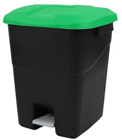 Simpler Recycling Food Waste Bin with A4 Sticker - 50 Litres, Recycle, Food Waste, Pedal Bin