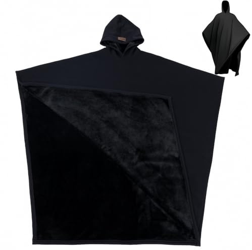 Weighted Cloak Hoodie, Blanket Cloak, Cloak Hoodie, Loose Blanket Hoodie, Long Sleeve Sweatshirt, Unisex (Black)