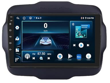 9 Pollici Android 13 Autoradio per Jeep Renegade 2016-2020 Navigazione GPS Touch screen con Bluetooth SWC FM RDS Radio AHD WIFI DVR Ventola di raffreddamento(2+32G)