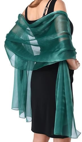 YKDLLF Damen Halstuch Chiffon Sommer Schal Damen Festliche Stola für Abendkleid oder Brautkleid Halstuch Chiffon Stola Schal Elegant Chiffontücher Leichter Weicher (grün)