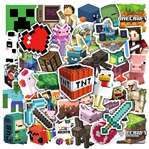 50pcs Minecraft Aufkleber, Cool Games Stickers, Vinyl Wasserdichte Graffiti Aufkleber für Laptop Gepäck Party Supplies, Kinder und Jugendliche
