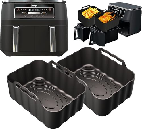 Ninja AF200UK Silicone Liners | 2.5mm Thick, Convex Base, Non-Stick & Dishwasher Safe | 2PCS Reusable 7.6L Air Fryer Liners | Ninja AF200UK Silicone Liners | by iStock Ltd