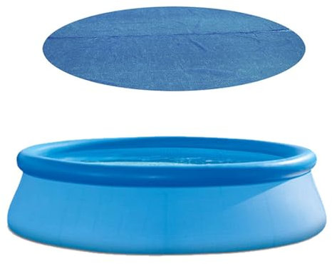 ENGFGH Bâche Solaire pour Piscine - 183x183cm Couverture Thermique Bache A Bulle Piscine Rond, Isolante Et Pliable Couverture De Chauffe-Piscinen pour Piscines Hors-Sol Enterrées(366cm)