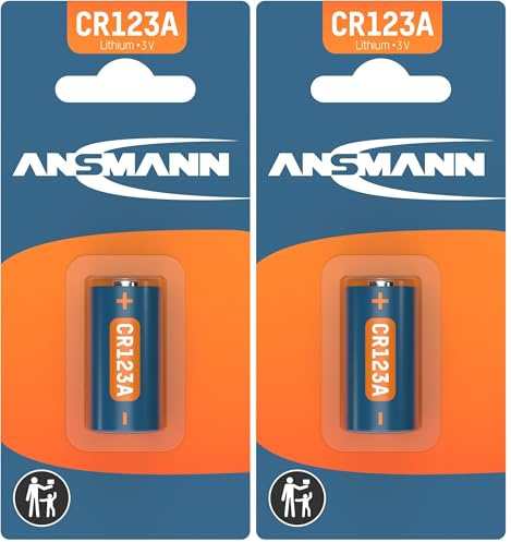 ANSMANN CR123A 3V Lithium Battery [Pack of 2] CR123A/CR123/CR17345/DL123/EL123A Ideal For Alarm Systems, Smoke Detectors, Remote Controls, Keyless Locks, Walkie Talkies and Many More, 5020012