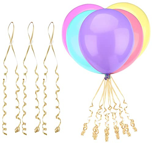 50pcs Balloon Closures, Clasps Clips With Balloon Ribbon,Balloon Fasteners For Birthday, Wedding Party, Christmas Celebrations(COLOR:gold)