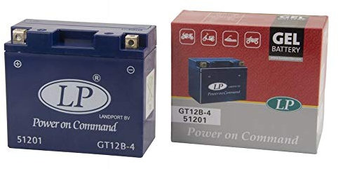 LANDPORT Batterie LT12B-4 Gel 12V 10Ah, 150x70x130mm kompatibel für Ducati 1098, 1198, 748 R, 848, 996, 998, Diavel, Monster, Hypermotard, Yamaha FZ6, YT14B-BS