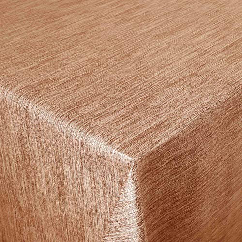 Wachstuch Robuste Leinen Prägung Pro RUND OVAL ECKIG Breite & Länge wählbar Kupfer Orange Eckig 120 x 160 cm abwaschbare Tischdecke Gartentischdecke