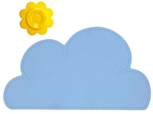 BITEYI Silicone Cloud Placemat Bowl pad Slip & Heat Resistant Waterproof Table Mat Dish Meal Mat (blue)