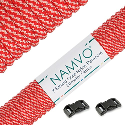 Namvo 550 Paracord Mil Spec Type III 7 strand parachute cord Total Length 100ft/30 Meters Spots/Stripes/Camouflage …