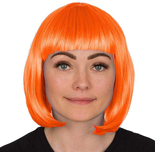 Redstar Fancy Dress - Damen Bob-Perücke - Kostüm Party Cosplay Accessoire - Orange