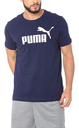 PUMA Herren Ess Logo Tee T-shirt, Peacoat, S EU
