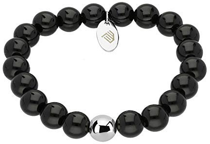 Max Palmer Glänzendes Onyx Stein Armband schwarz [01.] - Länge: 17,5cm