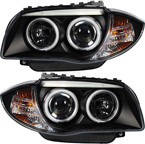 Scheinwerfer Satz Set CCFL Angel Eyes E81 E82 E87 E88 Bj. 2004-2011 schwarz