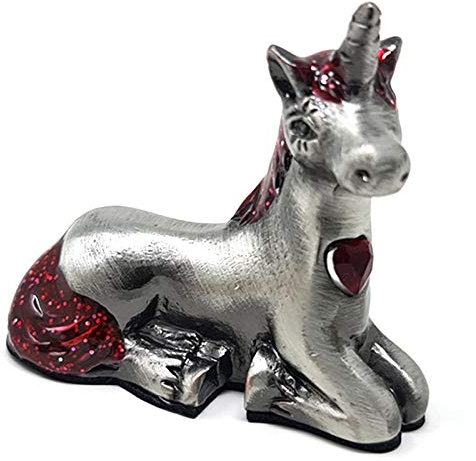The Leonardo Collection Geburtsstein Einhorn Figur Geburtstag Edelstein Monat Ornament in Geschenkbox (Januar)