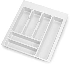 Emuca - Besteckfach für Küchenschublade Vertex/Concept 500, Modul 450 mm, Spanplatte 16mm, Kunststoff, Weiß
