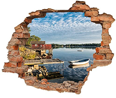 Wandtattoo - Wanddurchbruch mit Aussicht Seeufer 70 x 57 cm - Wandsticker