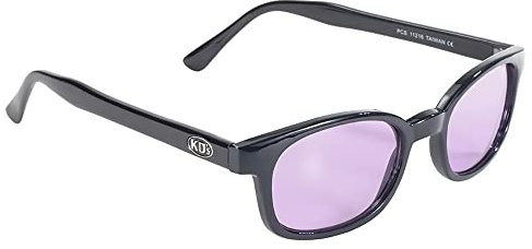 KD's X 11216 - Sport-Sonnenbrille und Bikerbrille - Herren und Damen - passt unter Motorradhelm Fahrrad Ski - Lila Gläser UV400 - getragen von Jax Teller und Samcro Sons of Anarchy, Schwarz , XL
