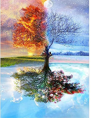 5D DIY Diamond Painting Kits Baum Voll Bohren Strass Kristall Diamant Malerei Kinder Erwachsene Kreuzstich Stickerei Anzahl Mosaik Für Home Wall Dekoration Handwerk Square Drill 80x110cm AAB16474