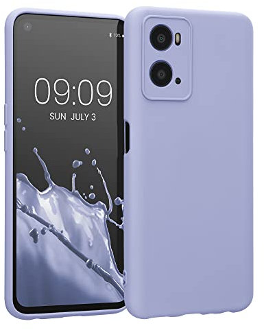 kwmobile Slim Case kompatibel mit Oppo A76 / A96 Hülle - Handyhülle aus Silikon in Pastell Lavendel