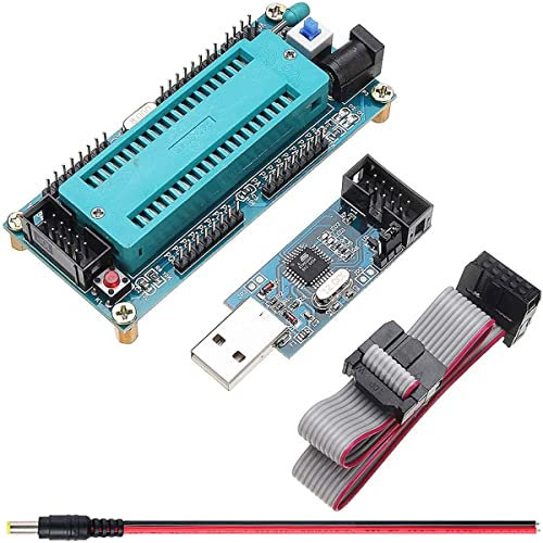 Youmile USB ISP USBasp Programmer ISP ATTiny 51 Board mit Download-Kabel DC-Steckerkabel + AVR ATMEGA16 Minimum System Board ATmega32 Development Board für ATM
