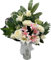 PLUS HOME Ramo para Cementerio de Flores Artificiales de Tela para Todos los Santos Medida 71cm.ENCARADO PEONIA Lily Blanco Ramo Lilium