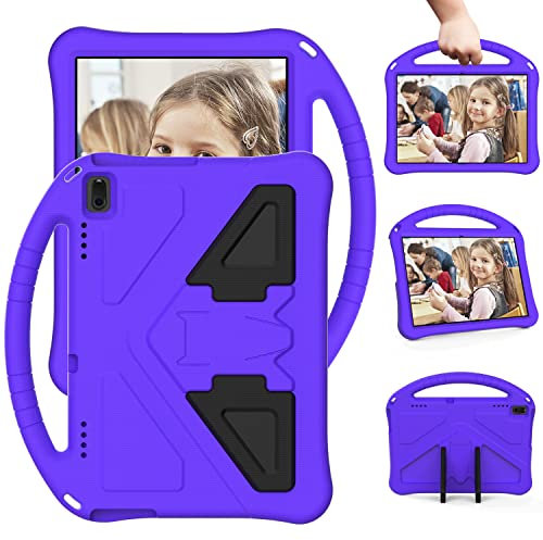 Eabhulie Case for Lenovo Tab E10 10.1 TB-X104F/ Tab 4 10 Plus (TB-X704F/N/L/V)/ Tab 4 10 (TB-X304F/N), Kids Friendly Durable Lightweight Handle Stand Shockproof Protective Cover Purple