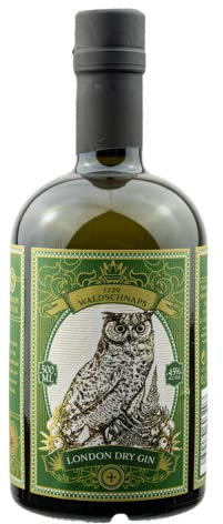 GIN 0.5l (45% Vol) - Waldgin - London Dry Gin - 1229 Waldschnaps | Premium Gin von Meisterhand hergestellt | Ein Spaziergang durch den heimischen Forst | Schwechower Brennerei (1229)