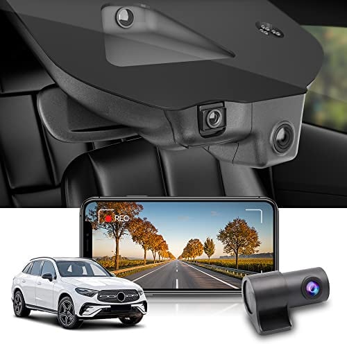 Fitcamx Dashcam Auto Vorne Hinten Geeignet für Mercedes-Benz GLC X254 2nd Gen 2023-2026 (HD2-6595), OEM Dashcam 4K 2160P+1080P UHD Video WiFi, Loop-Aufnahme, G-Sensor, WDR, Plug & Play, 128GB Karte
