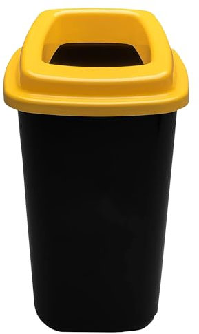 Home Centre Plastic Recycling Kitchen Office Waste Bin 28 Litre Yellow Open Touchless Rim Sorting Waste Segregation Recycle Rubbish Container Six Colour Code Management School Work Trash Box