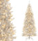 COSTWAY Albero di Natale 180 cm, Albero di Natale Artificiale Argento con 790 Rametti, 300 Luci a LED Bianco Caldo, Supporto Pieghevole in Metallo, Decorazione Natalizia per Ufficio e Casa