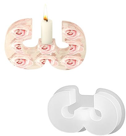 YEJAHY Moule en silicone pour bougeoir en forme de chiffre - Fait à la main - En résine époxy - Pour l'aromathérapie de bureau (chiffres 3)