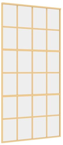 vidaXL Schiebetür Golden 102,5x205 cm ESG-Klarglas und Aluminium
