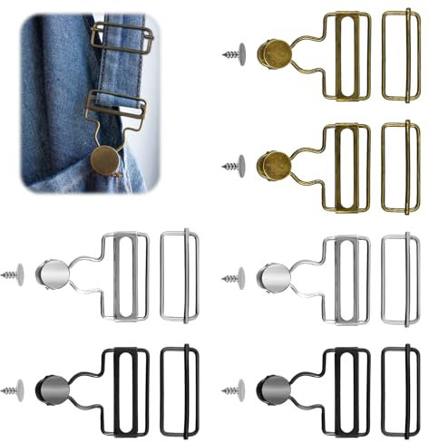 simarro 6 Sets Dungaree Schnallen Metall, Hosenträger Schnallen mit Schiebeschnalle Latzhosenschnallen Latzhosen Schnalle für Hosenträger Overall Latzknopf Zubehör(Bronze)