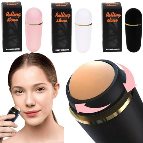 Oil Absorbing Face Roller,Ölabsorbierender Roller,Ölabsorbierender Vulkanstein Gesichtsroller,Wiederverwendbares Oil-Absorbing Roller für Fettige Hautpflege,fettige und ölige Haut